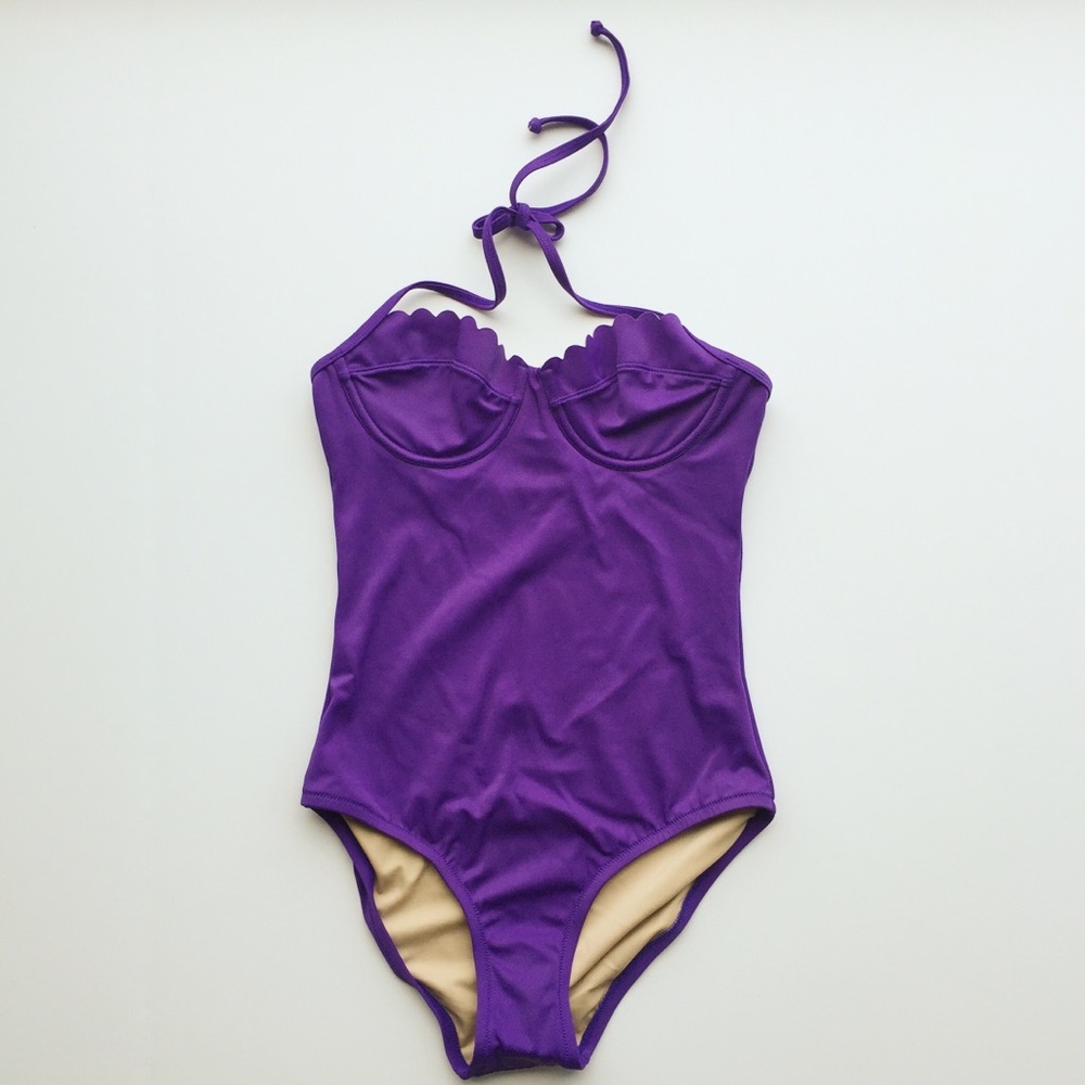 PURPLE scalloped one-piece - Size 4